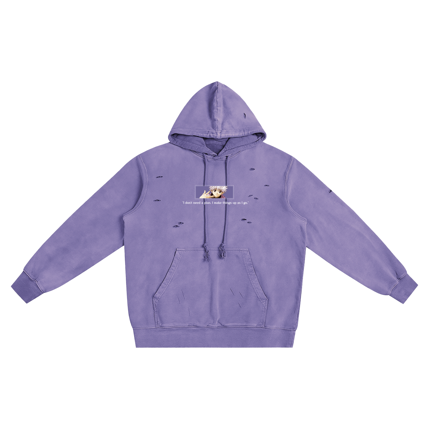Vogue Killua - Heavyweight Pure Cotton Hand-Frayed Hoodie - Shinraii