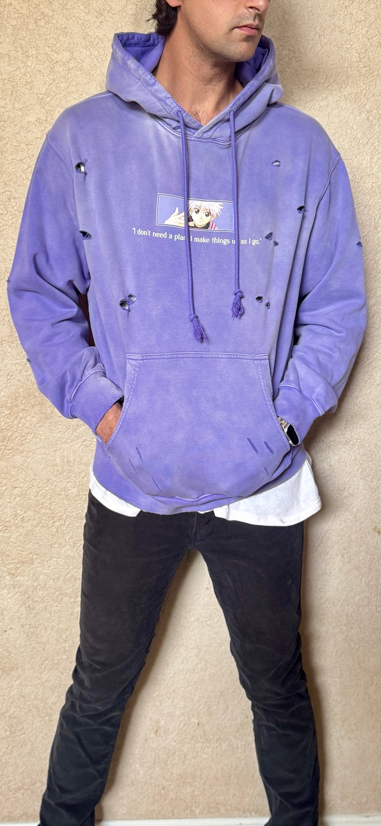 Vogue Killua - Heavyweight Pure Cotton Hand-Frayed Hoodie - Shinraii