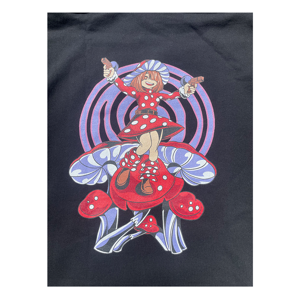 Mushroom Girl Embroidery Heavyweight Hoodie - Shinrai